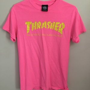 bright pink thrasher t- shirt